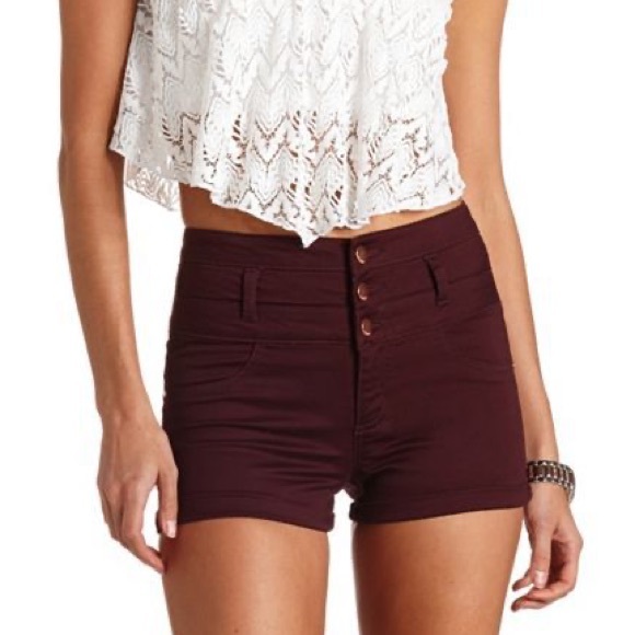 refuge Pants - ✨New Refuge Burgundy High Waist Shorts, Size 8✨